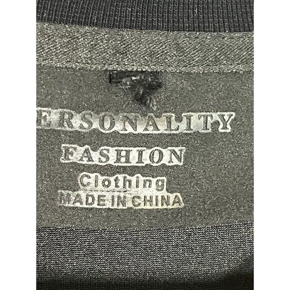 Skull Rhinestone Sweatshirt L Black Grunge Punk Rock n Roll Festive Holiday Chic - Picture 2 of 10